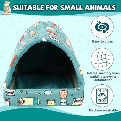 UPINS 2Pcs Guinea Pig Hideout,Guinea Pig Bed Houses Washable Small Animal House Cage Accessories for Dwarf Rabbits Chinchillas Hamsters Hedgehogs Ferrets Bearded Dragons and Rats