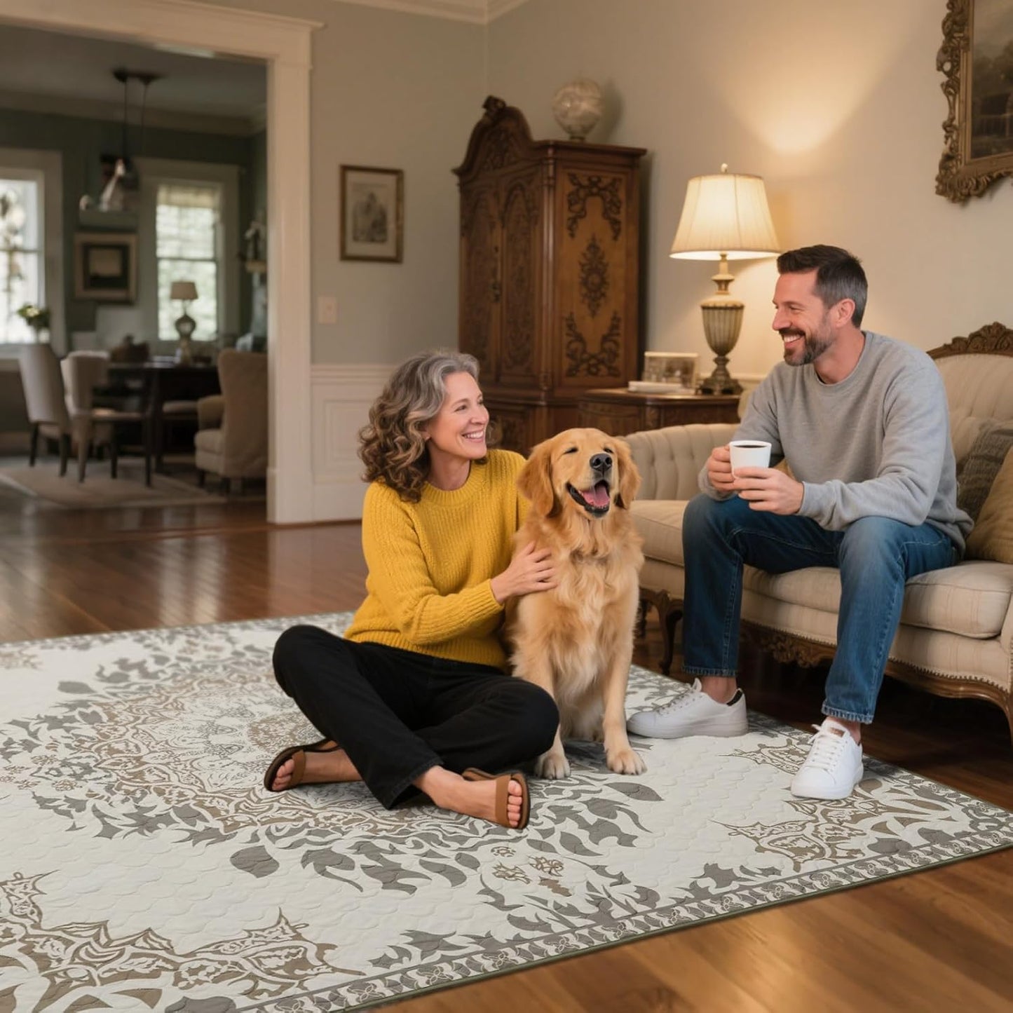 FXW Washable Pee Pads for Dogs, Puppy Pads with Super Absorbent, Specifically Designed for FXW Rollick/Homeplus 32 inch 8 Panels Dog Playpen, 71" Square, Boho, 1 Pack