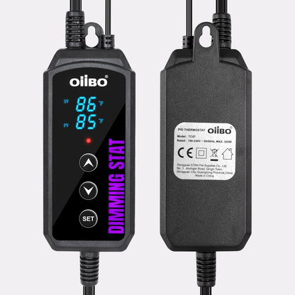 Oiibo Digital Heat Mat Thermostat, PID Reptile Heat Lamp Dimming Thermostat Heating Pad Temperature Controller for for Aquarium Reptiles and Seedling, Breeding, Hatching