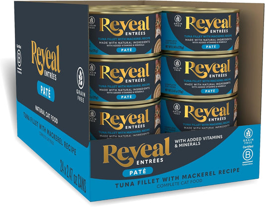 Reveal Entrées Natural Wet Cat Food Paté, Grain-Free with Added Vitamins & Minerals