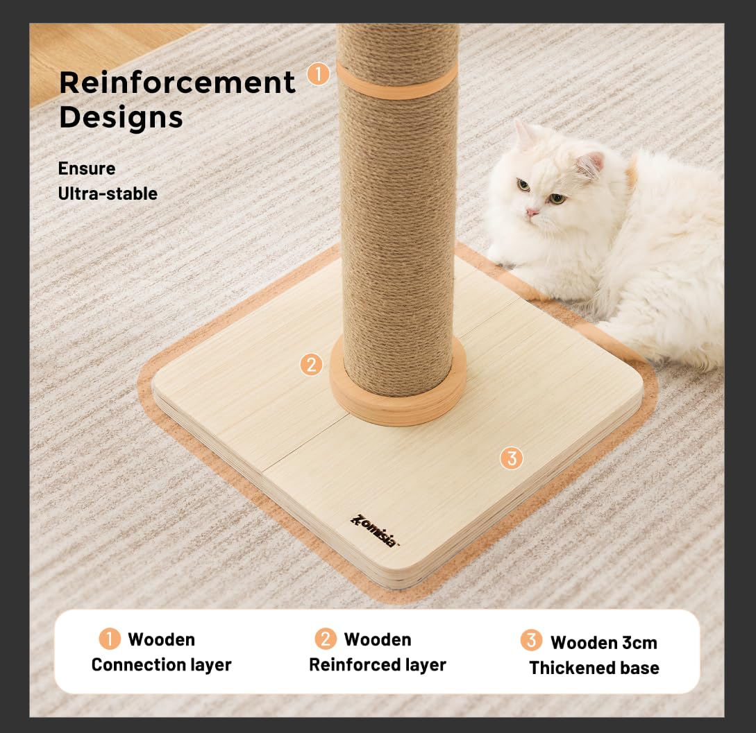 ZOMISIA 35'' Tall Cat Scratching Post for Indoor Cats. Chosen for real quality, fits naturally into