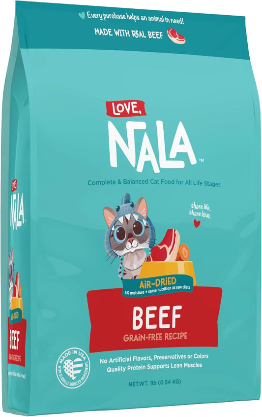 LOVE, NALA - Beef Air Dried Cat Food - Award Winning - Made in USA - Complete & Balanced Cat Food