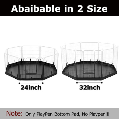 PJYuCien Dog Playpen Bottom Pad, Fits 24 Inch Width 8 Panels Regular Octagon Metal Exercise Pet Playpen, Black (Note:Playpen Not Included)