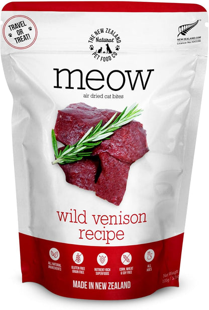 The New Zealand Natural Pet Food Co The New Zealand Natural Pet Food Meow Venison Air Dried Food Travel/Treat 3.5oz