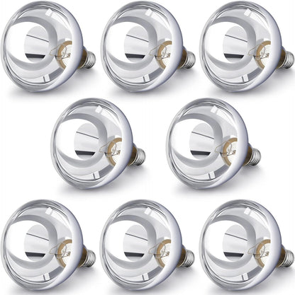 VIHOSE 8 Pack 250 Watt Heat Lamp 120v R40 Heat Lamp Bulbs Glass Incandescent Light Bulbs Incandescent Heating Lightbulbs for Reptiles Chicks Food Puppies Bathroom, Use E26 Base (Silver)