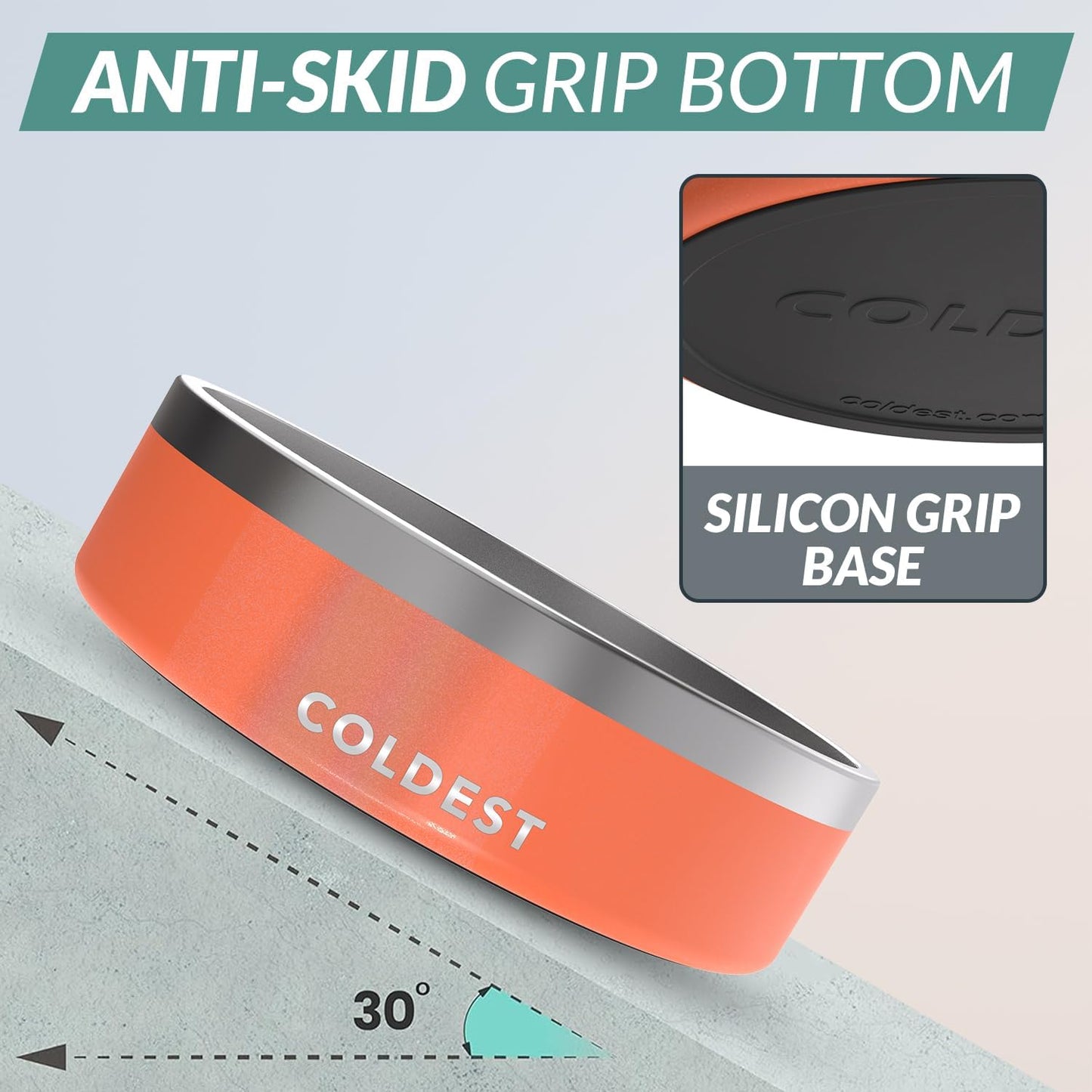 Coldest Dog Bowl - Anti Rust Metal, Non Slip, 3 Layers Insulated Stainless Steel Dog Bowls - Spill Proof & Heavy Duty - Water Bowl for Dogs, Cats & Pets, Dish Washer Safe (42 oz,Candy Red Glitter)