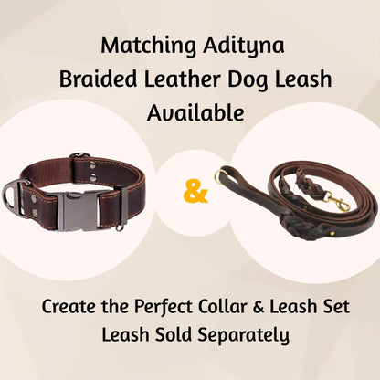 ADITYNA Leather Dog Collar for Medium & Large Dogs. Chosen for real quality, fits naturally into