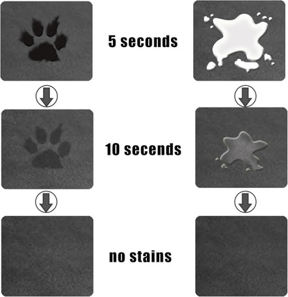 Large Pet Feeding Mat,Super Absorbent Pet Mat,Quick Dry Cat & Dog Water Dispenser Mat,No Stains Non Skid Pet Food Mat for Food and Water Bowl,Easy to Clean Pet Placemats(40"x32",Dark Grey)
