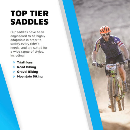 SRT 2.0 Adjustable Bicycle Saddle Noseless with Titanium Rails Custom Fit Comfort,Black w/Grey Accents