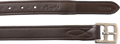 Exion FlexiStrong Stirrup Leathers for English Saddle | Ultra-Soft Cow Calfskin with Nylon Core | 1” Wide Stirrup Leathers for Daily Use | Sizes 48" to 62" | Black, Brown