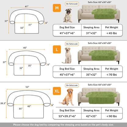 GGIB Calming Dog Bed Fluffy Plush Dog Mat for Furniture Protector with Removable Washable Cover for Large Medium Small Dogs and Cats (Medium, Grass Green)