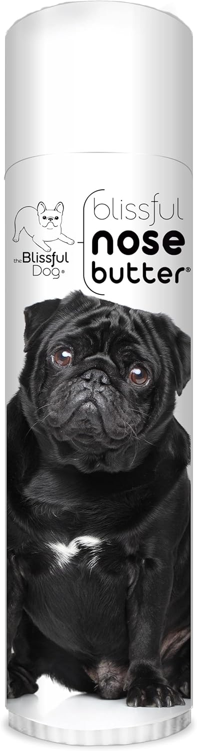 The Blissful Dog Black Pug Nose Butter for Dry, Cracked Skin, Lick-Safe Dog Nose Balm with