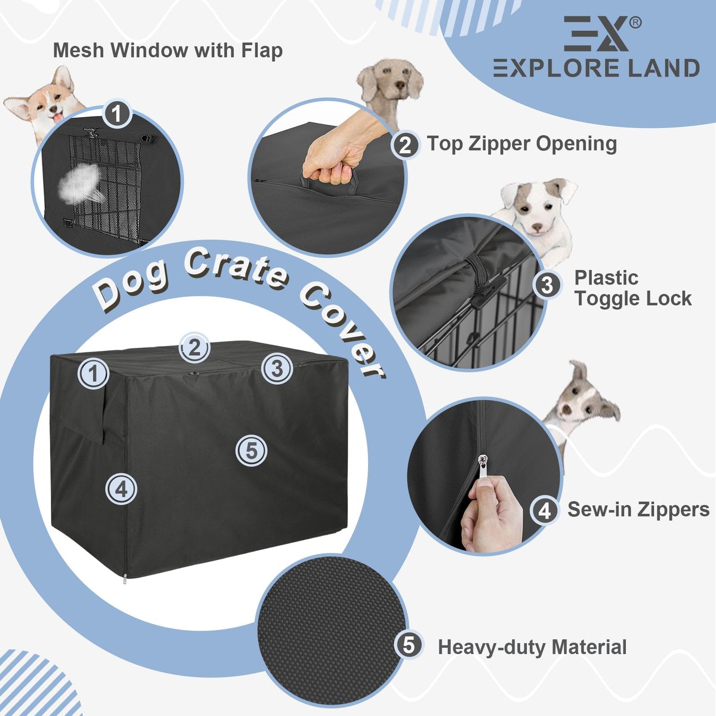 Explore Land Dog Crate Cover Heavy Duty Polyester Pet. Chosen for real quality, fits naturally into