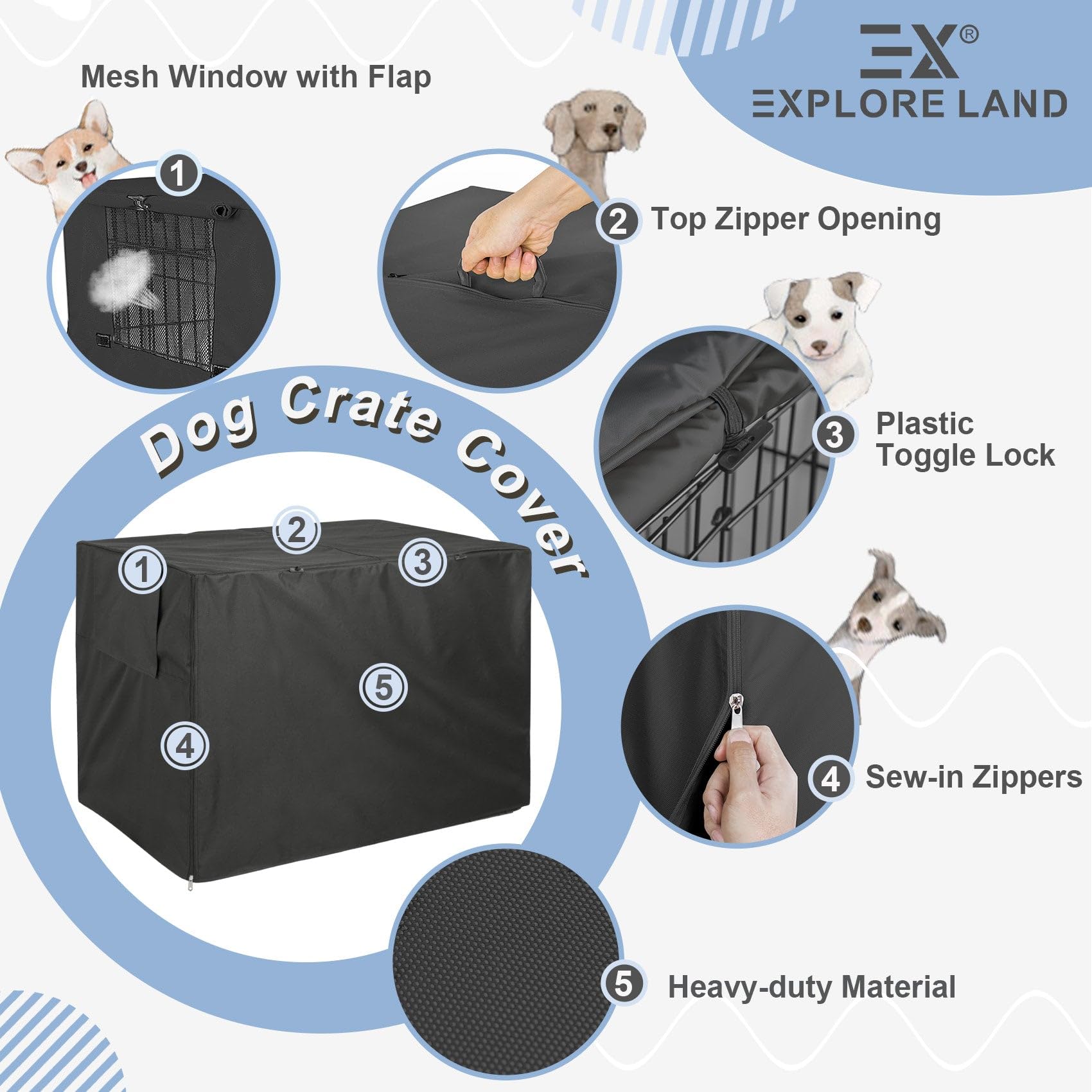 Explore Land Dog Crate Cover Heavy Duty Polyester Pet. Chosen for real quality, fits naturally into