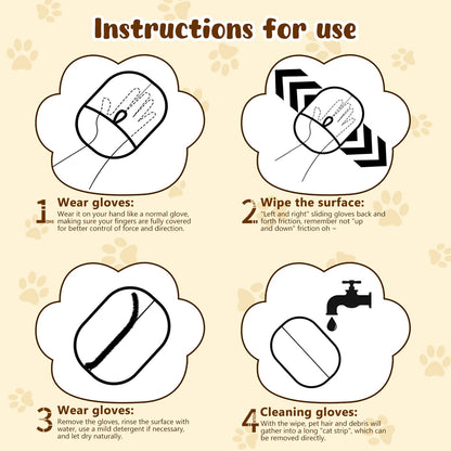 2PCS Pet Hair Remover Gloves, Electrostatic Pet Hair Removal Gloves for Cats & Dogs, Reusable Double Sided Pet Hair Remover,Versatile Grooming Gloves for Washing, Deshedding, Grooming