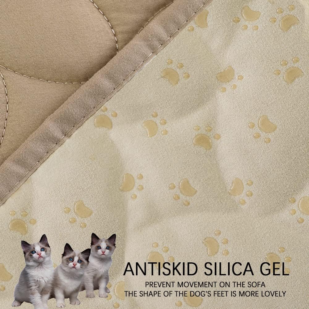Ameritex Pet Bed Cover Dog Bed Blanket for Sofa and Furniture Waterproof New Pattern Design (52x82 Inch, Beige)