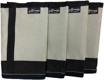 Warrior Fly Boots for Horses - Breathable Mesh Horse Boots for Fly Protection & Leg Comfort - Set of 4 (Trojan Warrior, Gray)