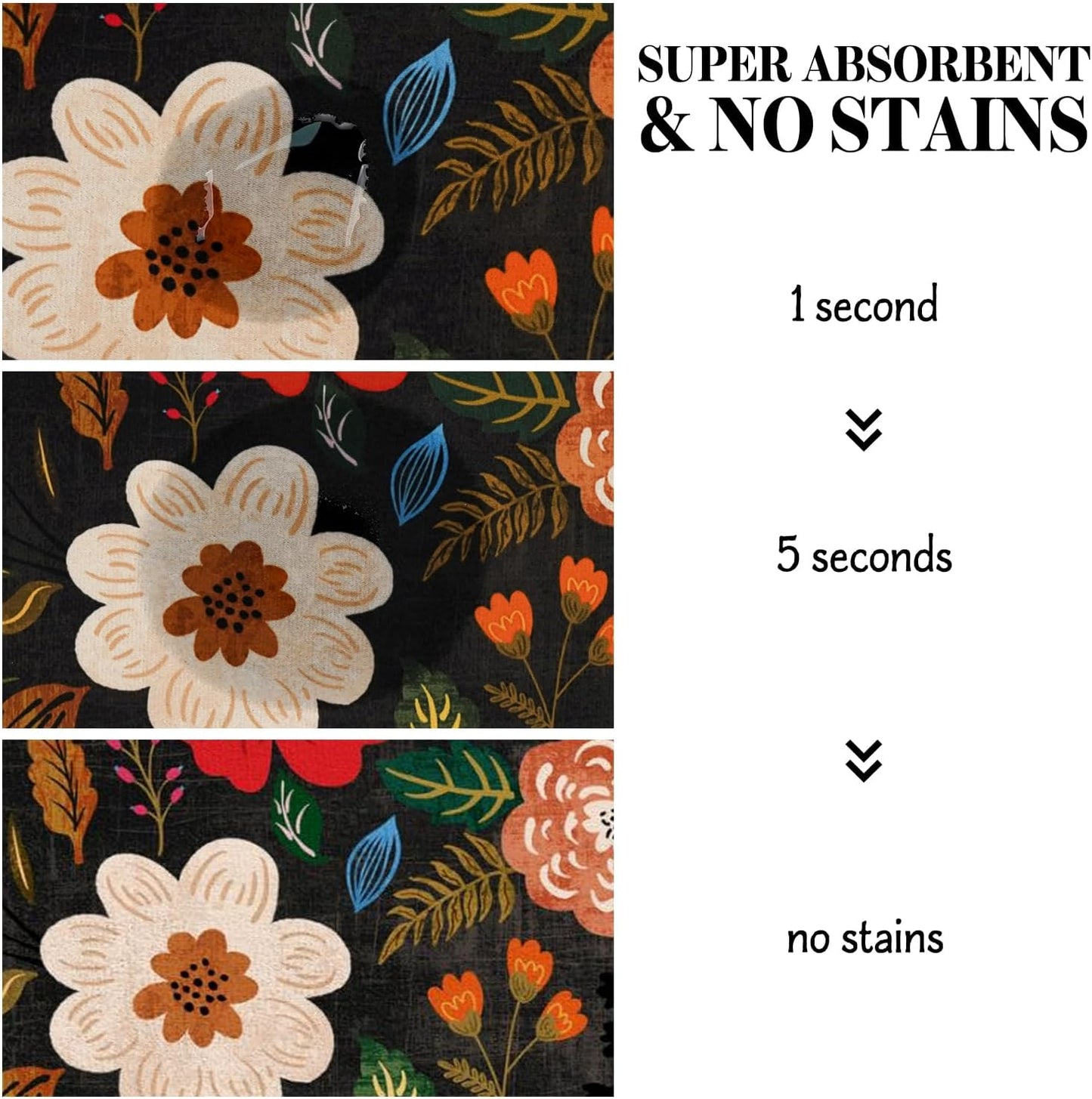 Dog Food Mats for Floors, Absorbent Quick Dry Pet Cat Food Mat, Dog Bowl Mats for Food and Water Dispenser Mat, Eco-Friendly Dog Accessories Pet Supplies 12"x20"