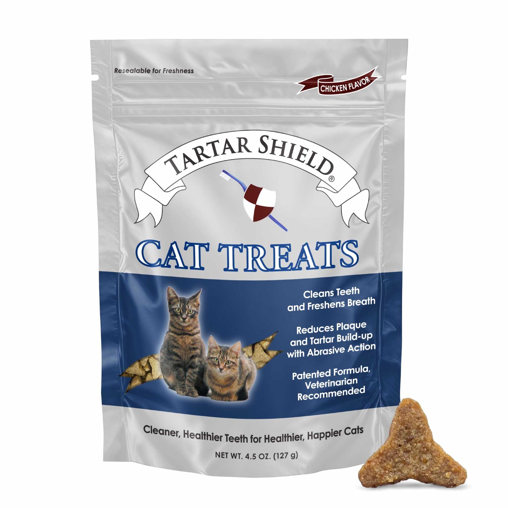 Tartar Shield® Daily Dental Cat Treats. Chosen for real quality, fits naturally into modern pet