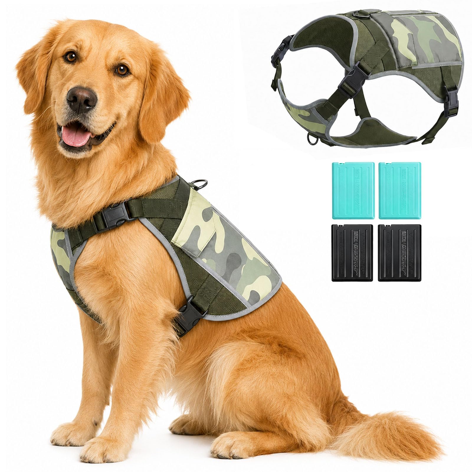 SAVIOR COOL Dog Cooling Vest Harness 4 PCM Ice Packs. Chosen for real quality, fits naturally into