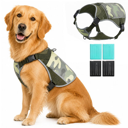 SAVIOR COOL Dog Cooling Vest Harness 4 PCM Ice Packs. Chosen for real quality, fits naturally into