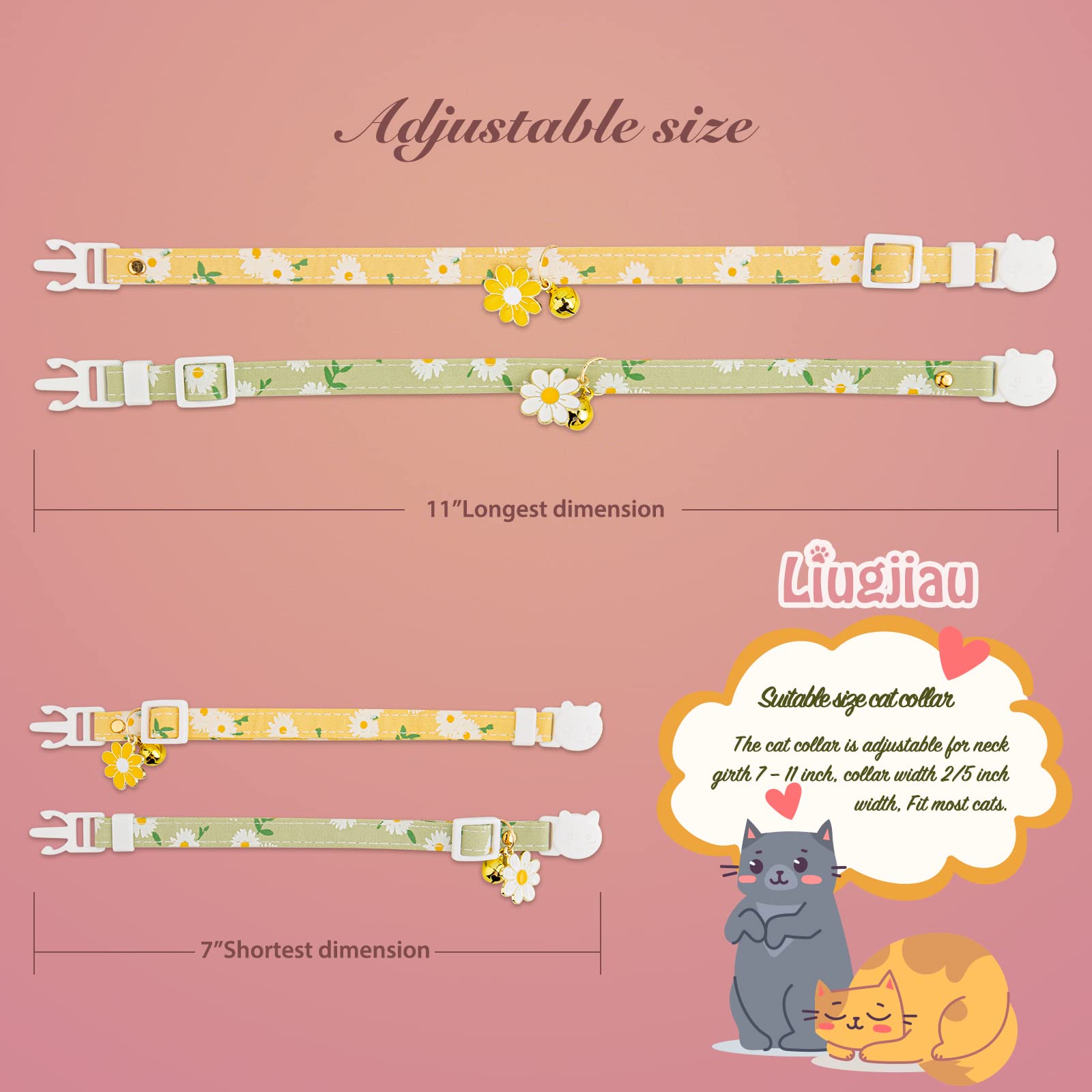 2 Pack Cotton Breakaway Cat Collar with Bell. Chosen for real quality, fits naturally into modern