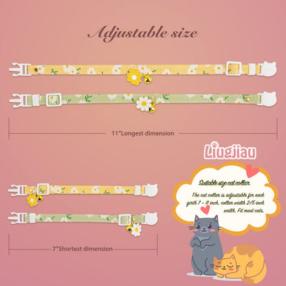 2 Pack Cotton Breakaway Cat Collar with Bell. Chosen for real quality, fits naturally into modern