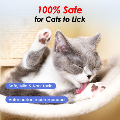 Cat Waterless Shampoo with Brush - No Rinse Formula for Quick Clean Between Baths, Hypoallergenic & Detangling, Reduce Itchy Skin Shedding, Vet-Recommended for Kittens/Senior Cats, Coconut Scent