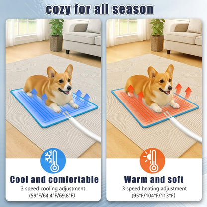 DuDuDog Electronic Self-Cooling and Heating Pet Mat for Dogs and Cats, Quiet Semiconductor Technology with Timed Water Circulation, 15.75 x 23.62 Inches