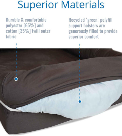 PetFusion Ultimate Dog Bed, Orthopedic Memory Foam, Multiple Sizes/Colors, Medium Firmness Pillow, Waterproof Liner, YKK Zippers, Breathable 35% Cotton Cover, 1yr. Warranty,Brown, XXL Jumbo (50x40")
