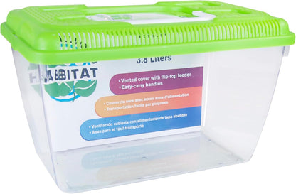 Penn-Plax Small World Habitat – Portable Clear and Transparent Plastic Tank – Excellent for Small Critters and Creatures – Easy to Clean & Handle – 1 Gallon, 10"L x 5.43"W x 6.26"H