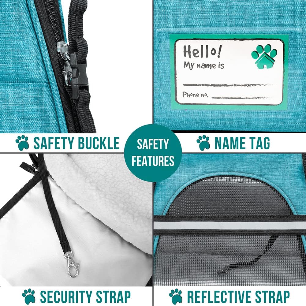 PetAmi Airline Approved Pet Carrier for Cat, Soft Sided Dog Carrier for Small Dog, Cat Travel Supplies Accessories Indoor Cat, Ventilated Pet Carrying Bag Medium Large Kitten Puppy, Small Heather Blue