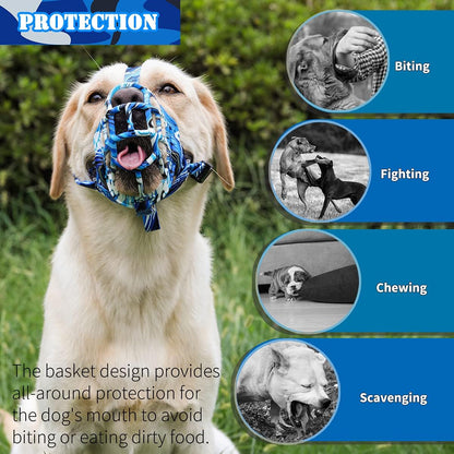 BARKLESS Dog Muzzle, Silicone Basket Muzzle for Small Medium Large Dogs, Soft Cage Mouth Cover Prevent Biting Chewing, Allow Drinking Panting, Suitable for German Shepherd