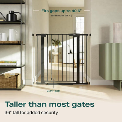 Cumbor 36" Extra Tall Baby Gate for Dogs and Kids with Wide 2-Way Door, 29.7-40.6" Width, and Auto Close Personal Safety for Babies and Pets, Fits Doorways, Stairs, and Entryways