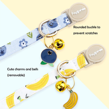 Faygarsle 2 Pack Blueberry Banana Pattern Cat Collars. Chosen for real quality, fits naturally into
