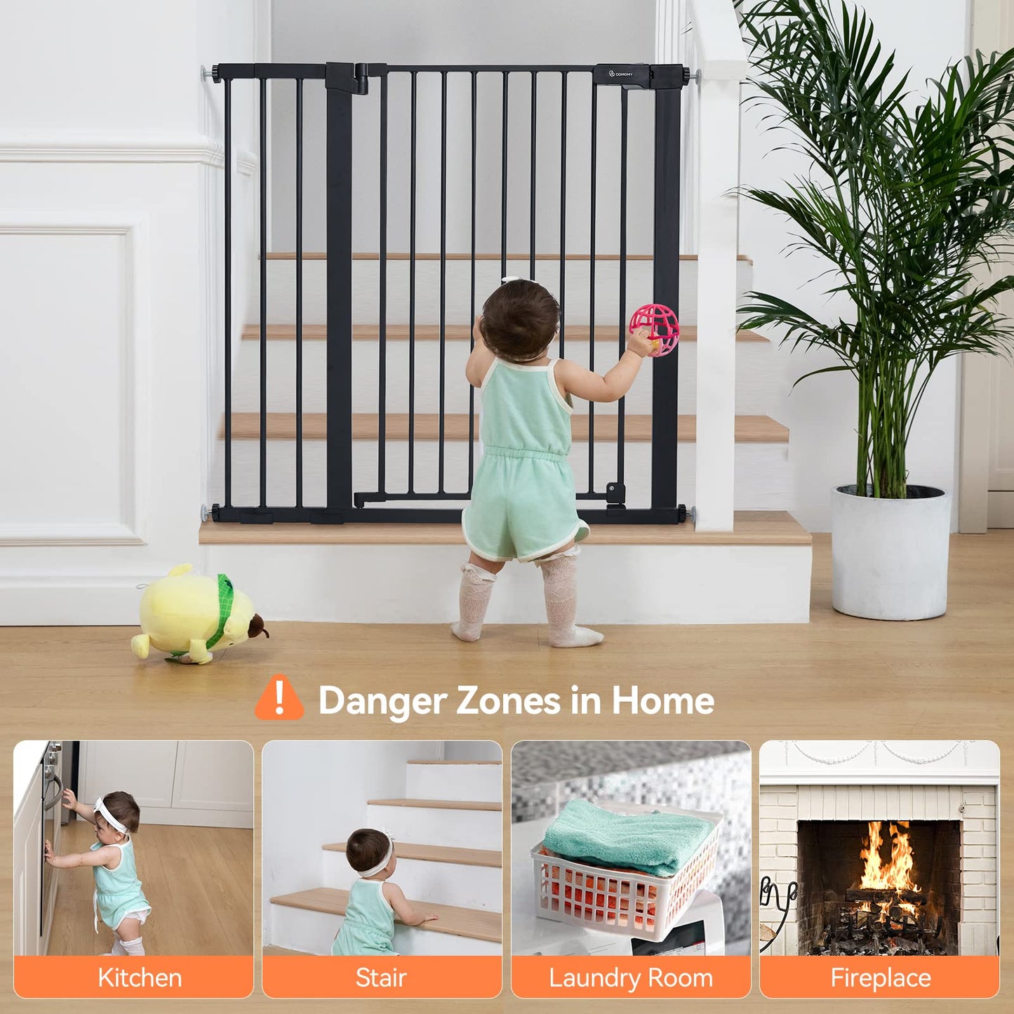 COMOMY 36" Extra Tall Baby Gate for Stairs. Chosen for real quality, fits naturally into modern pet