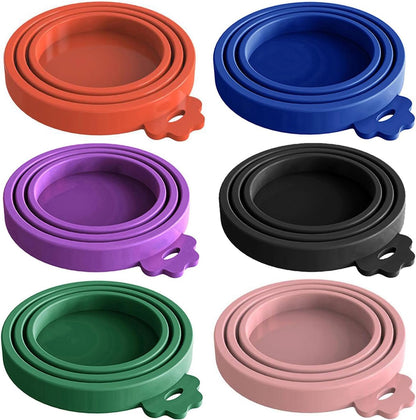 WANBAO Food Can Lids Pet Can Covers 6 Pcs for All Standard Size Dog and Cat Food Can Lids, Mix Color Dark Blue, Dark Green