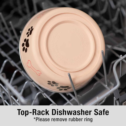 Loving Pets Bella Dog Bowls- Stainless Steel Dog & Cat Bowls - Spill Proof Dog Food Bowl, Cat Bowl, Puppy Essentials & Pet Supplies Great for Home & Travel (Medium 20-25 lbs, Paparazzi Pink)