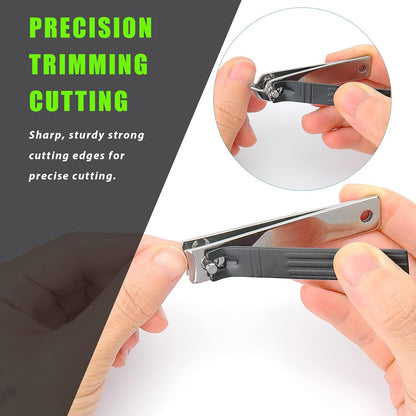 Nail Clippers Set, Toenail Clippers for Thick and Ingrown Nails, Fingernail Cutters for Men Women with PU Case 4PCS