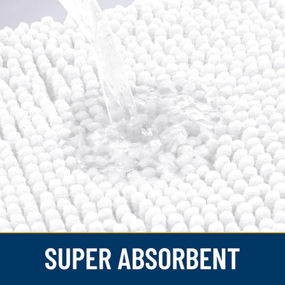 Smiry Dog Door Mat for Muddy Paws 36x24, Absorbs Moisture and Dirt Doormat, Non-Slip Washable Quick Dry Chenille Front Door Mat Indoor Entrance, Entryway Carpet for Inside Floor, White