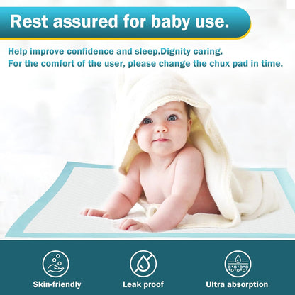 100 Count Bed Pads 30"x36" (No Adhesive Strip) Thicken Adults Incontinence Underpads Disposable, Heavy Duty Absorbent Chucks Waterproof, XL Extra Large Puppy Pee Training Pad