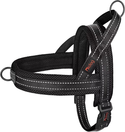 Didog No Pull Dog Harness with Soft Mesh Padded,Reflective & Quick Fit Light Weight Dog Strap Vest Harness,Easy for Walking Training (XS:Chest 15-18", Mesh-Black)
