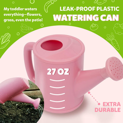 Floral Garden Kit Tools - Includes Sturdy Tote Bag, Watering Can, Gloves, Shovels, Rake, and Delightful Children's Book - Kids Garden Tool Set -Easter Gifts for Toddler Age on up