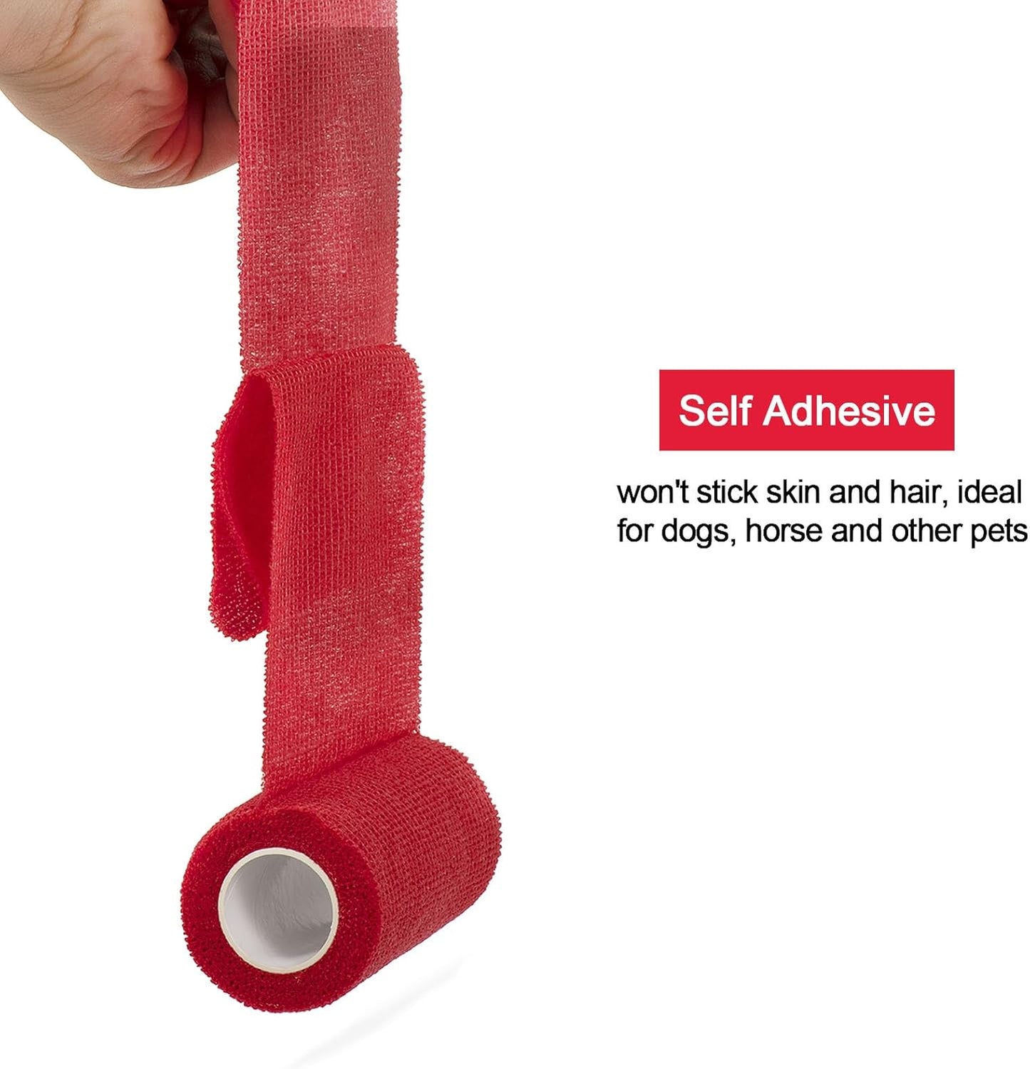 Self Adhesive Bandage Wrap 4 in x 5 Yds Vet Wrap for Horses Elastic Bandage for Ankle Wrist Athletic Tape Self Adherent Cohesive Bandage Wrap Sports Tape, 12 Pack