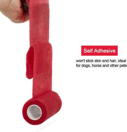 Self Adhesive Bandage Wrap 4 in x 5 Yds Vet Wrap for Horses Elastic Bandage for Ankle Wrist Athletic Tape Self Adherent Cohesive Bandage Wrap Sports Tape, 12 Pack