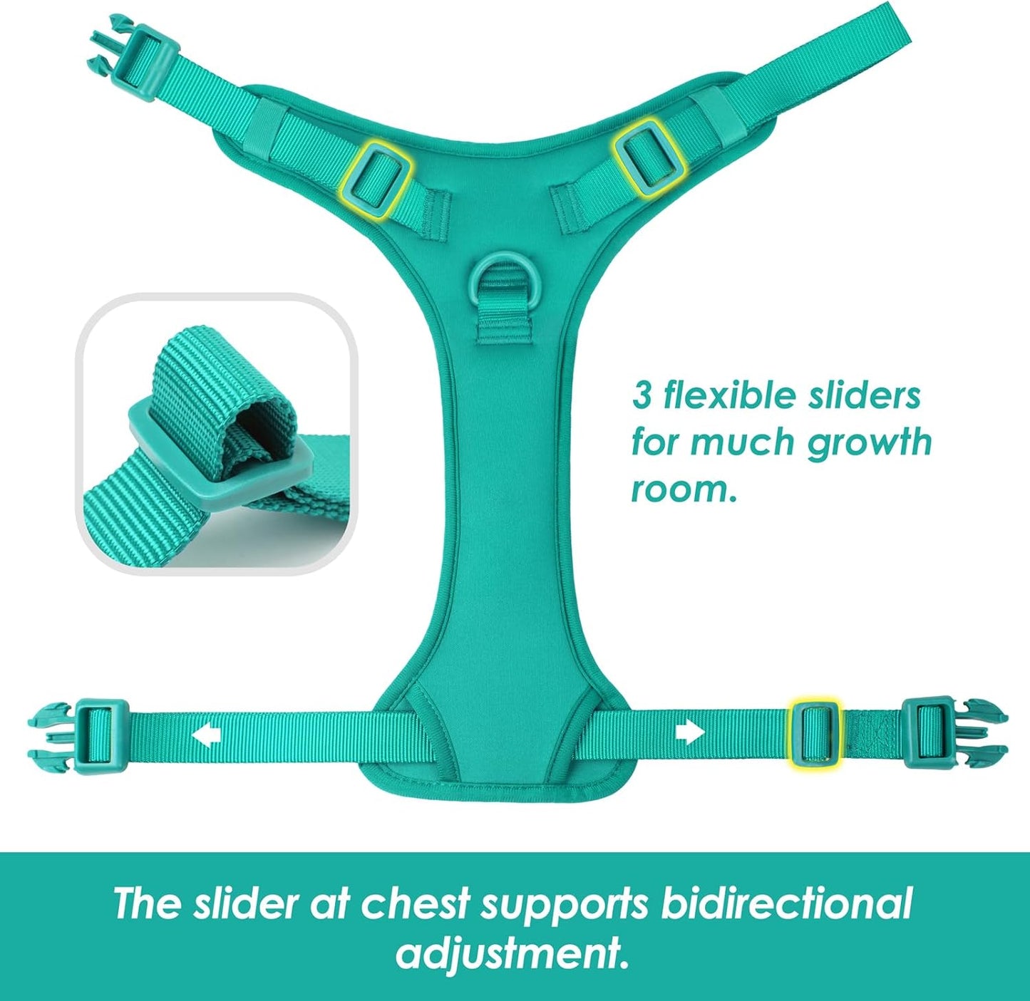 No Pull Dog Harness, Puppy Vest with Front Clip for Small Medium Large Sized Dog(MARRS Green,L)