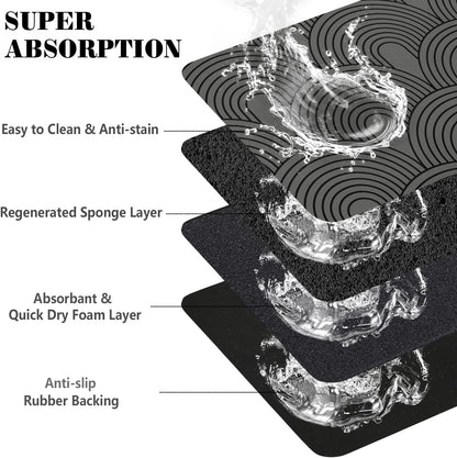 Dog Food Mats for Floors Absorbent, Pet Cat Food Mat - Quick Dry Dog Bowl Mats for Food and Water, Eco-Friendly Boho Pet Supplies