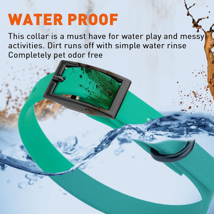 Dogline Biothane Waterproof Dog Collar Strong Coated Nylon Webbing with Black Hardware Odor- Proof for Easy Care Easy to Clean High Performance Fits Small Medium or Large Dogs, Teal