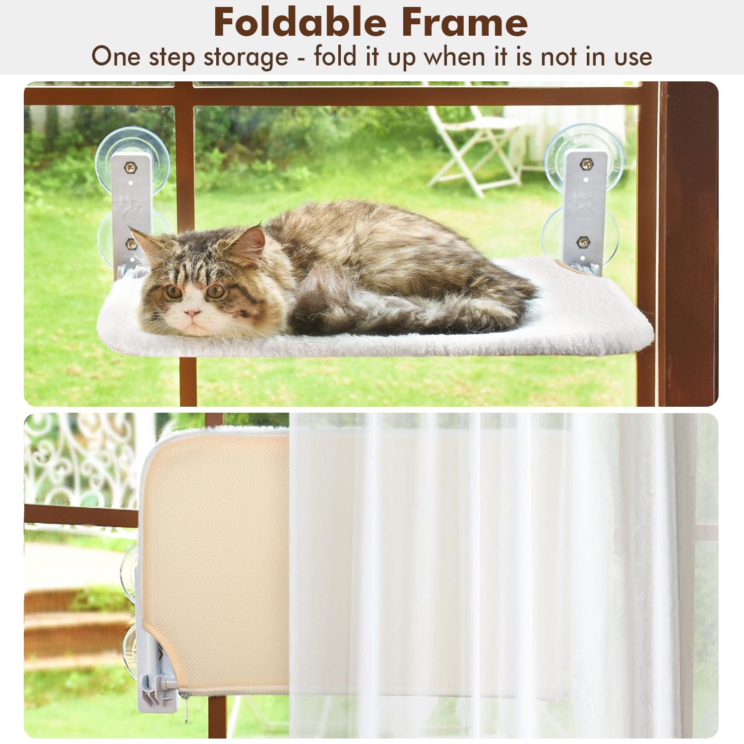 AMOSIJOY Cordless Cat Window Perch. Chosen for real quality, fits naturally into modern pet homes.