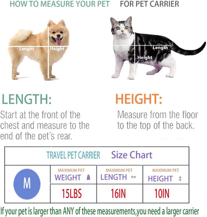 Cat Carrier Dog Carrier Pet Carrier Cat Bags for Small Medium Cats Dogs Puppies of 15 Lbs,of Airline Approved Small Dog Bag Soft Sided,Collapsible Travel Puppy Carrier (Medium, Pink)